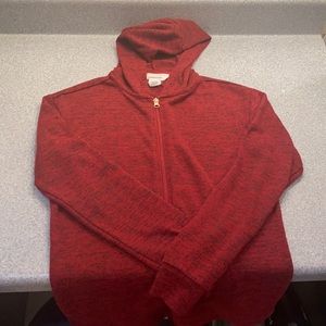 Women’s pre-owned hoodie maroon w/ black marled pattern size XS GUC